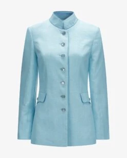 Genf Leinen-Trachtenblazer Blau