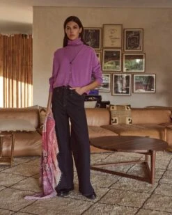 Cashmere-Stricktop Violett -Damenmodegeschäft 00782569 002 3