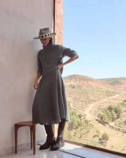 Hoppy Seidenrock Grau -Damenmodegeschäft 00782602 001 3