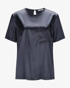 Seidenshirt Blau