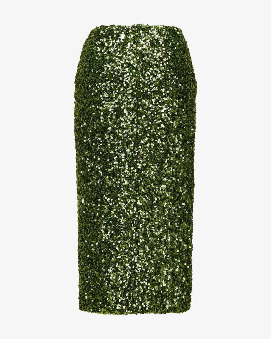 Paris Pailletten-Rock Oliv 4 Paris Pailletten-Rock Oliv – Bild 2