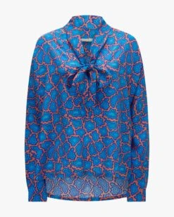 Seidenbluse Blau