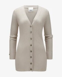 Cashmere-Strickjacke Beige