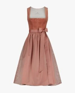 Midi-Wiesndirndl Mit Schürze Orange