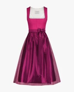 X LODENFREY Wiesndirndl Midi Mit Seidenschürze Pink