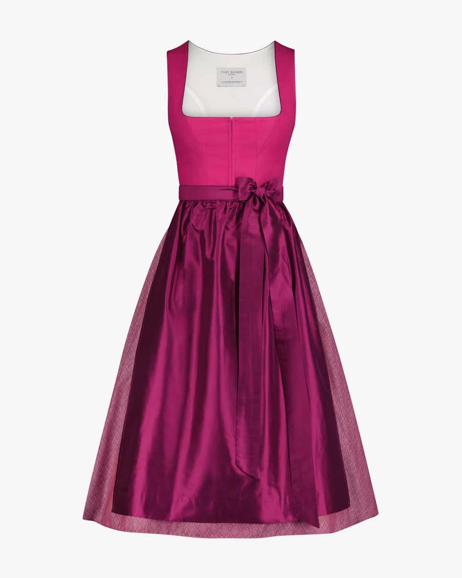 X LODENFREY Wiesndirndl Midi Mit Seidenschürze Pink 3 X LODENFREY Wiesndirndl Midi Mit Seidenschürze Pink