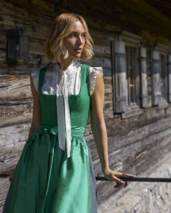 X LODENFREY Wiesndirndl Midi Mit Seidenschürze Grün -Damenmodegeschäft 00784716 002 4