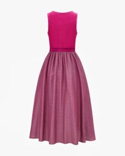 X LODENFREY Wiessee Wiesndirndl Lang Mit Seiden-Schürze Pink -Damenmodegeschäft 00784719 001 2