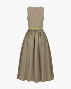 X LODENFREY Wiessee Wiesndirndl Lang Mit Seiden-Schürze Taupe -Damenmodegeschäft 00784719 003 2