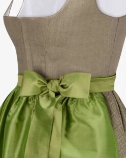 X LODENFREY Wiessee Wiesndirndl Lang Mit Seiden-Schürze Taupe -Damenmodegeschäft 00784719 003 3