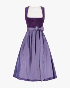 Midi-Wiesndirndl Mit Schürze Violett