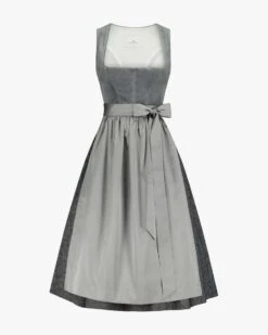 Midi-Wiesndirndl Mit Schürze Grau