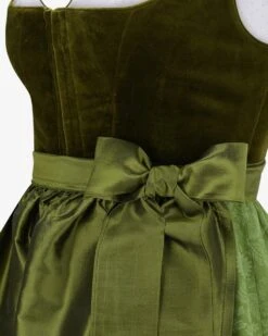 Wiesndirndl Lang Mit Seidenschürze Oliv -Damenmodegeschäft 00784727 008 3