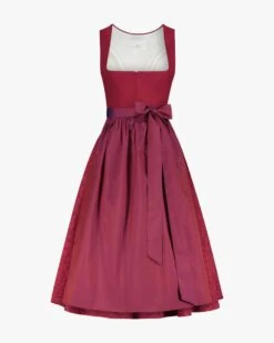 Midi-Wiesndirndl Mit Schürze Rot