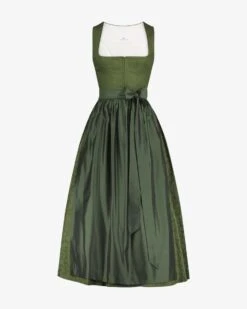 Wiesndirndl Lang Mit Schürze Oliv