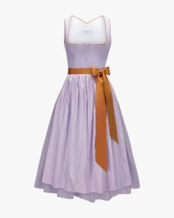 Midi-Dirndl Mit Seidenschürze Violett