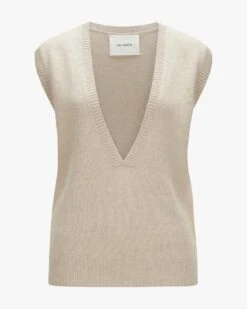 Damenmodegeschäft 12 Ling Cashmere-Pullunder Beige