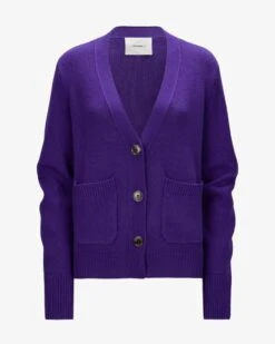 Danni Cashmere-Strickjacke Violett