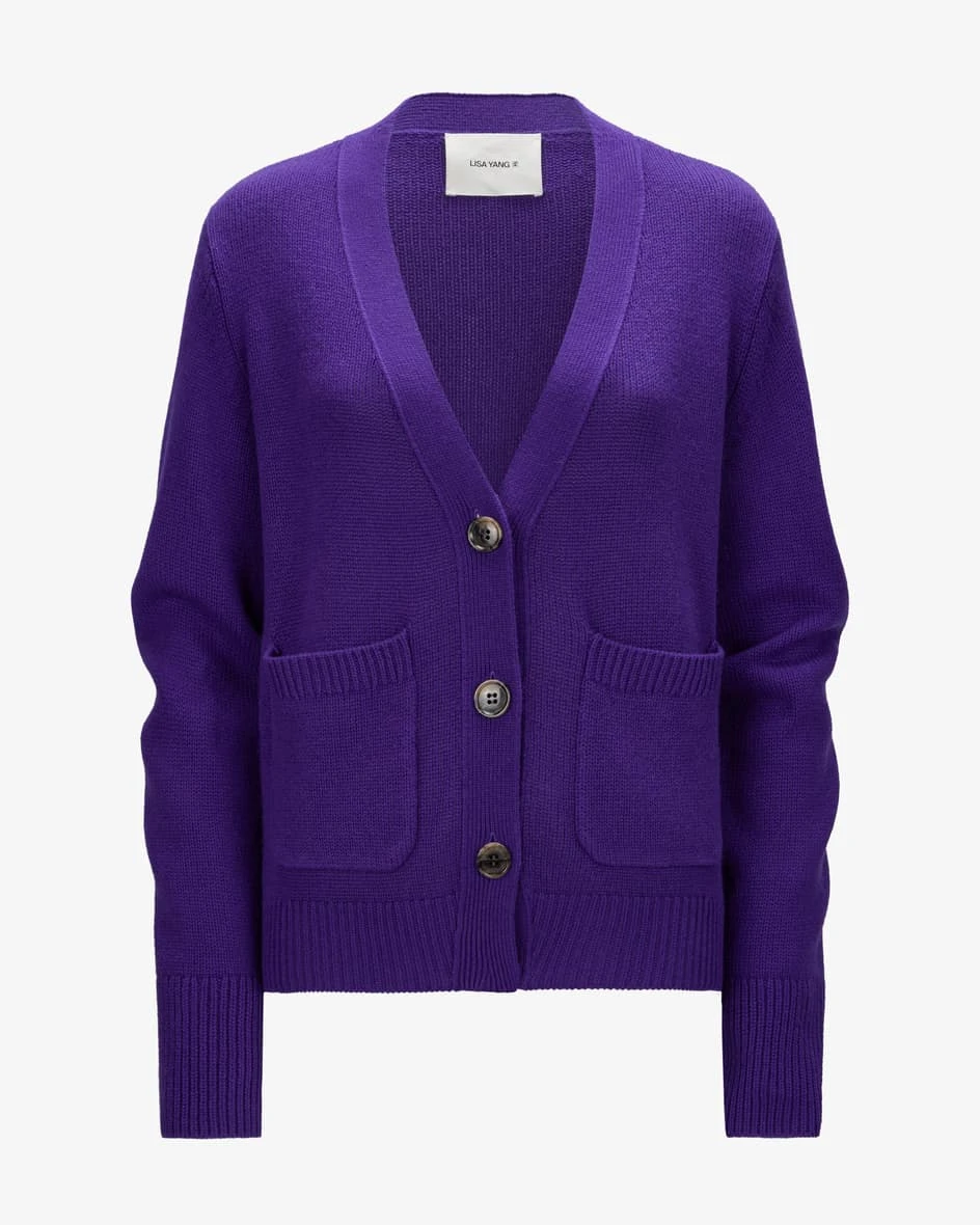 Danni Cashmere-Strickjacke Violett 3 Danni Cashmere-Strickjacke Violett