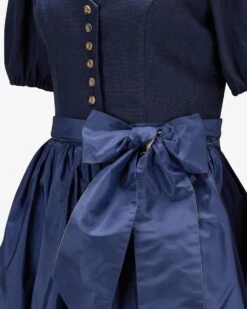 Livia Midi-Leinendirndl Mit Seidenschürze Blau -Damenmodegeschäft 00785449 001 3