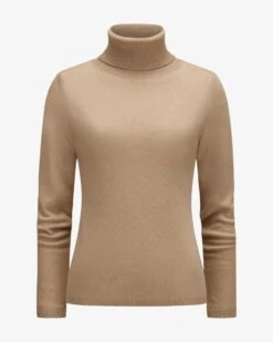 Cashmere-Rollkragenpullover Beige