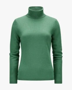 Cashmere-Rollkragenpullover Grün