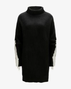 X ELLE Chiana Cashmere-Strickkleid Schwarz