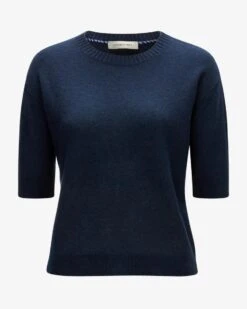 Cashmere-Strickshirt Blau