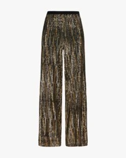 Pailletten-Hose Braun