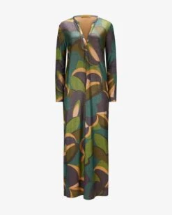 Grande Lurex Maxikleid Grün