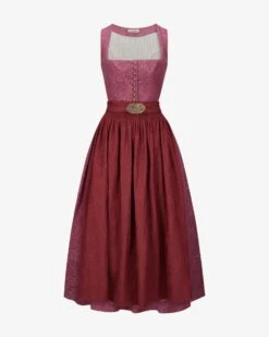 Monika Dirndl Lang Mit Schürze Rot -Damenmodegeschäft 00787319 001 2