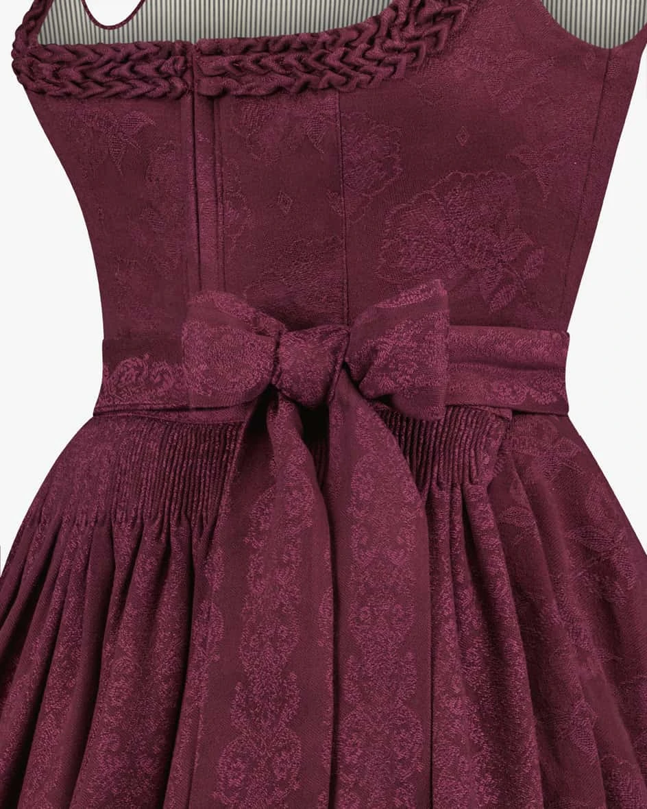 Vreni Dirndl Lang Mit Schürze Rot 6 Vreni Dirndl Lang Mit Schürze Rot – Bild 4