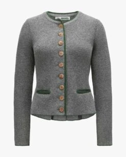 Bavaria Trachten-Strickjacke Grau