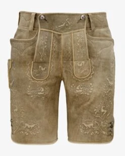 Hirschbrunft Lederhose Kurz Beige
