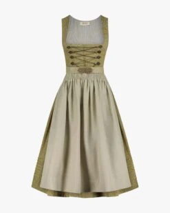 X LODENFREY Theresa Dirndl Midi Mit Leinenschürze Grün -Damenmodegeschäft 00787558 001 4