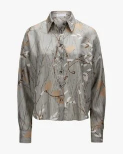 Seidenbluse Grau