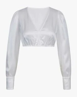 Seiden-Dirndlbluse Weiß