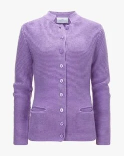 Stuttgart Trachten-Strickjacke Violett