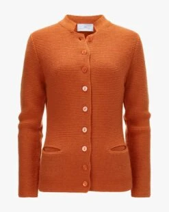 Stuttgart Trachten-Strickjacke Orange