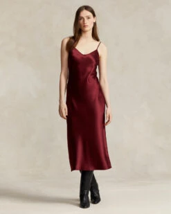 Seidenkleid Rot -Damenmodegeschäft 00788527 001 3