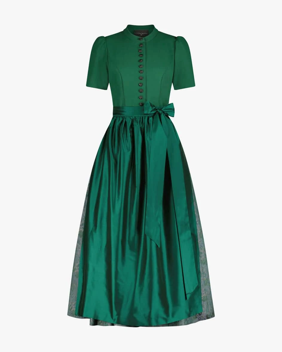 Cordoba Dirndl Midi Mit Seidenschürze Grün 3 Cordoba Dirndl Midi Mit Seidenschürze Grün