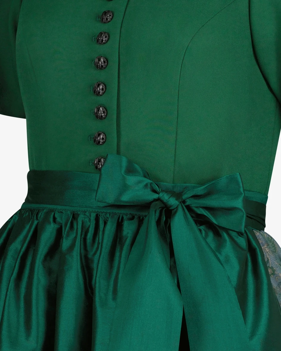 Cordoba Dirndl Midi Mit Seidenschürze Grün 5 Cordoba Dirndl Midi Mit Seidenschürze Grün – Bild 3
