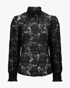 Aurelia Trachten-Spitzenbluse Schwarz