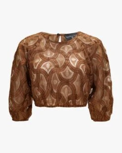 Trachten-Spitzenbluse Braun