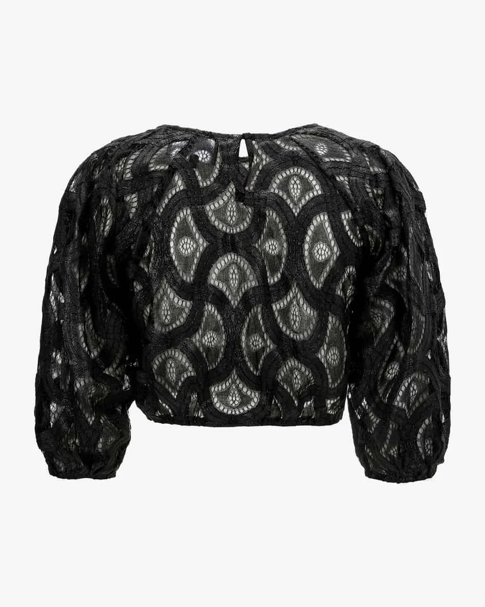 Trachten-Spitzenbluse Schwarz 4 Trachten-Spitzenbluse Schwarz – Bild 2
