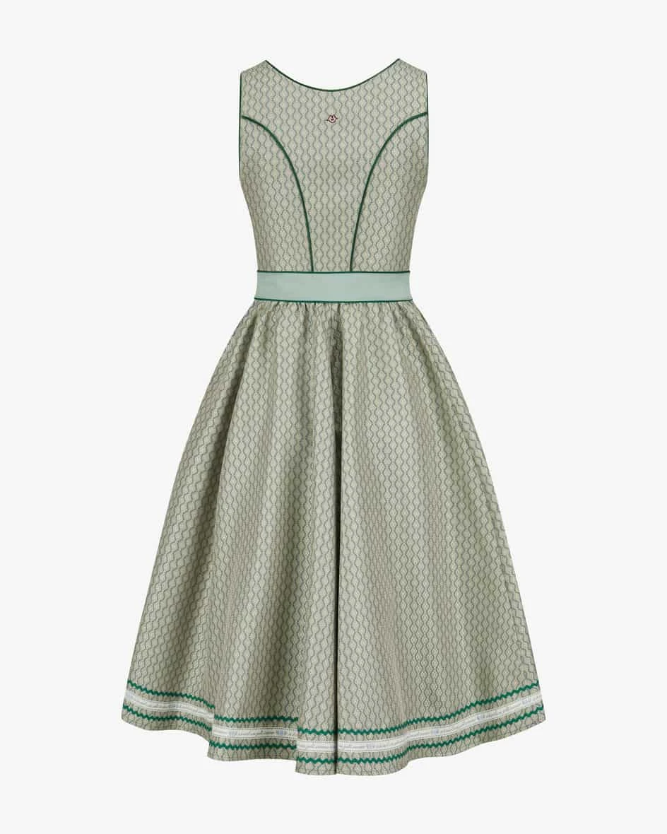 Johanna Midi-Dirndl Mit Seidenschürze Grün 4 Johanna Midi-Dirndl Mit Seidenschürze Grün – Bild 2