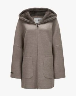 Wolljacke Taupe