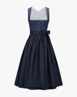 Midi-Dirndl Mit Schürze Blau